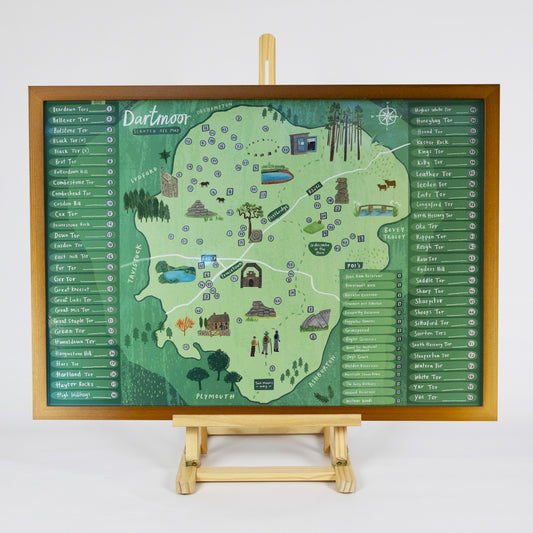 Dartmoor Scratch Off Map Framed