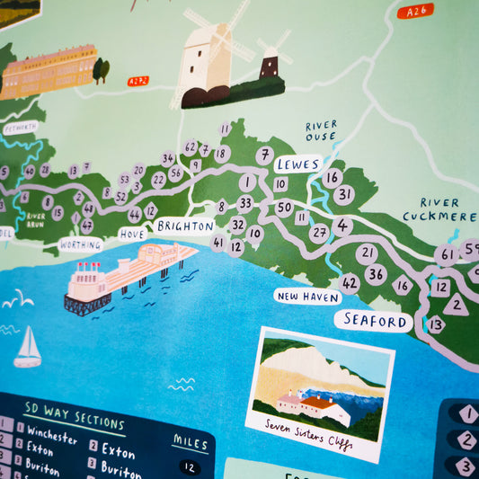 South Downs Scratch off map