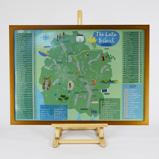 Lake District Scratch Off Map Framed