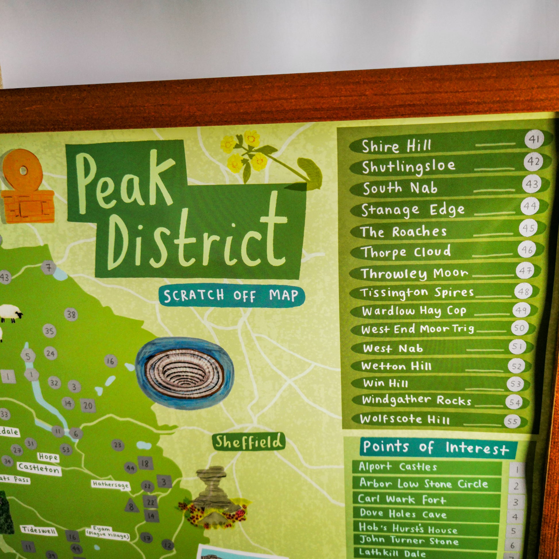 Peak District Scratch Off Map peaks