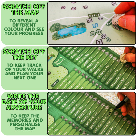 Dartmoor Map Scratch Off Poster