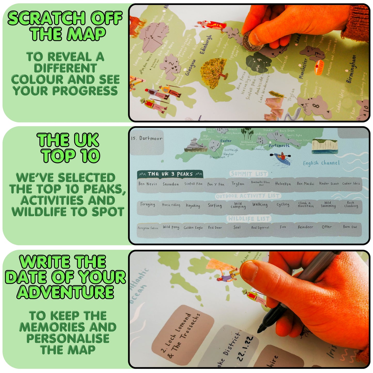 UK National Parks Map Scratch Off Poster