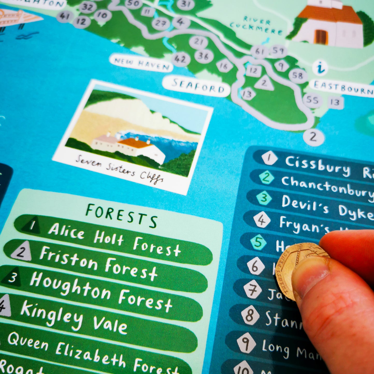 South Downs Scratch off map scratching