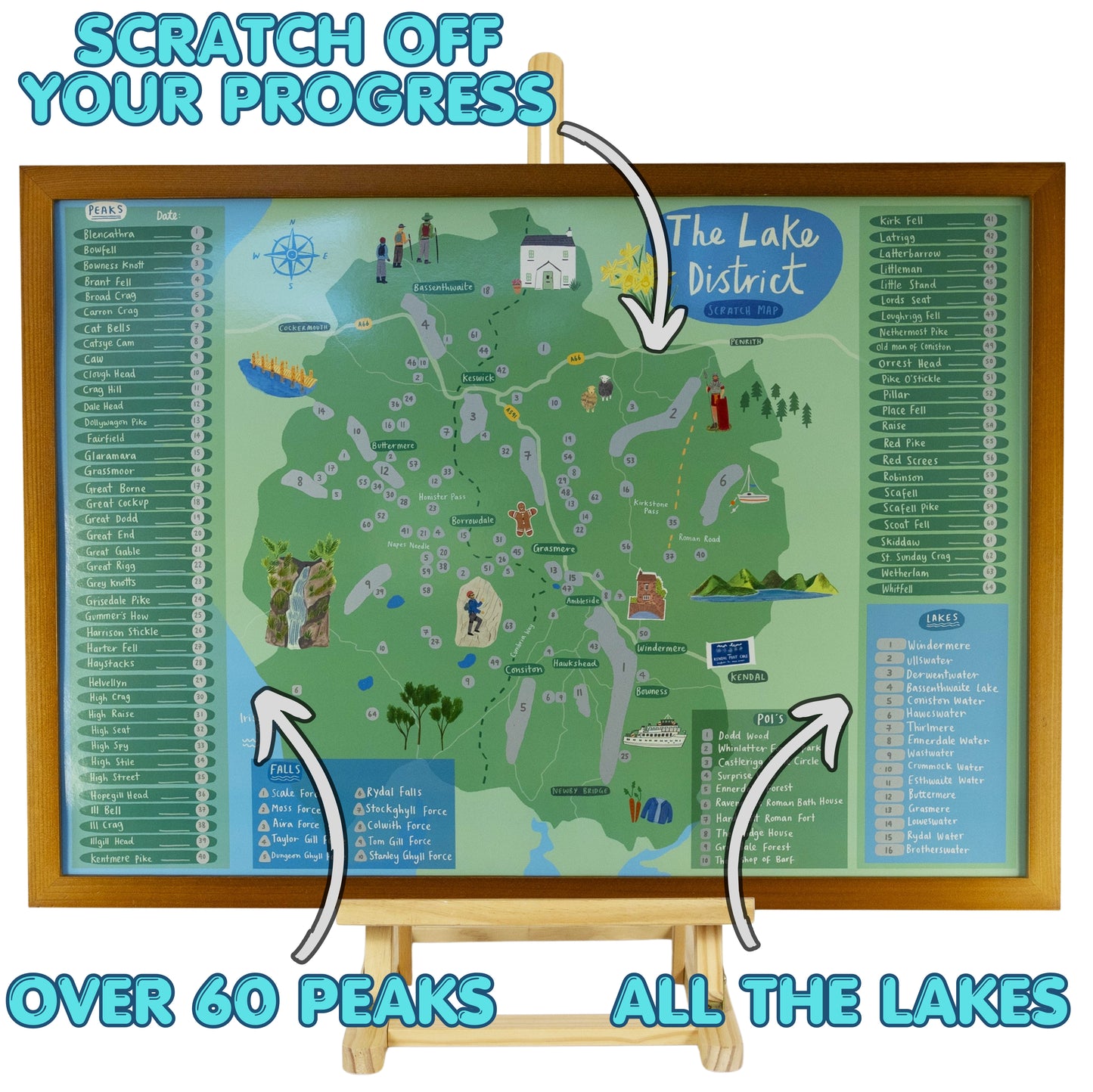 Lake District Map Scratch Off Poster