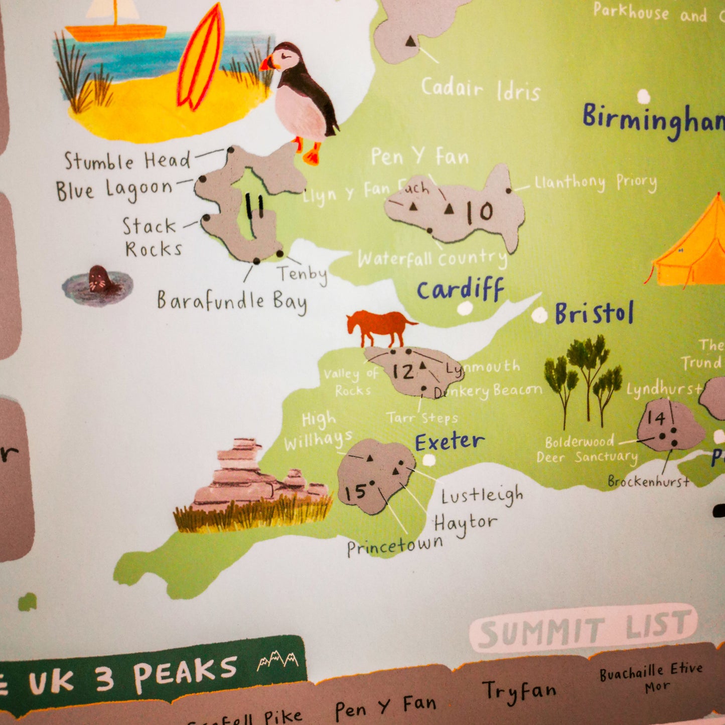 UK National Parks Scratch off Map SW